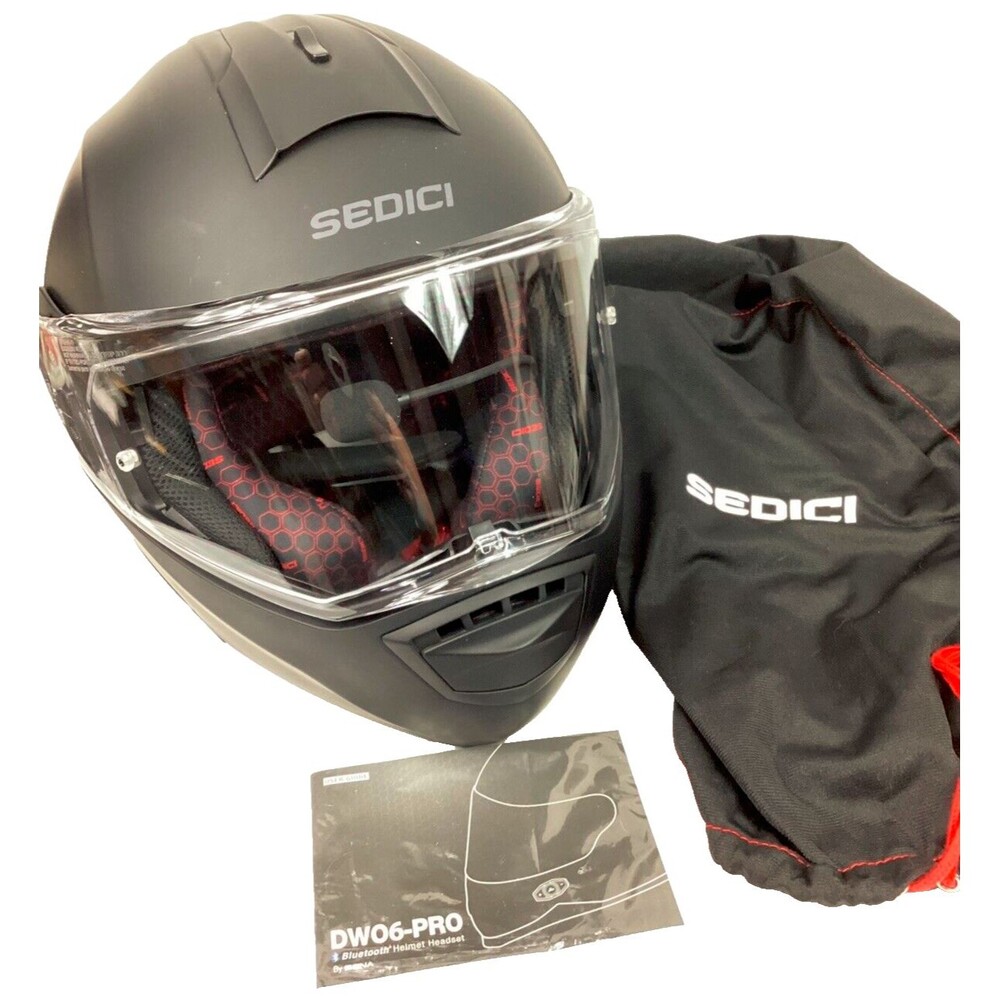 Sedici Sistema II Parlare Helmet-Black-XXL+DustBag+Extra MicrophoneFoam-DW06-Pro